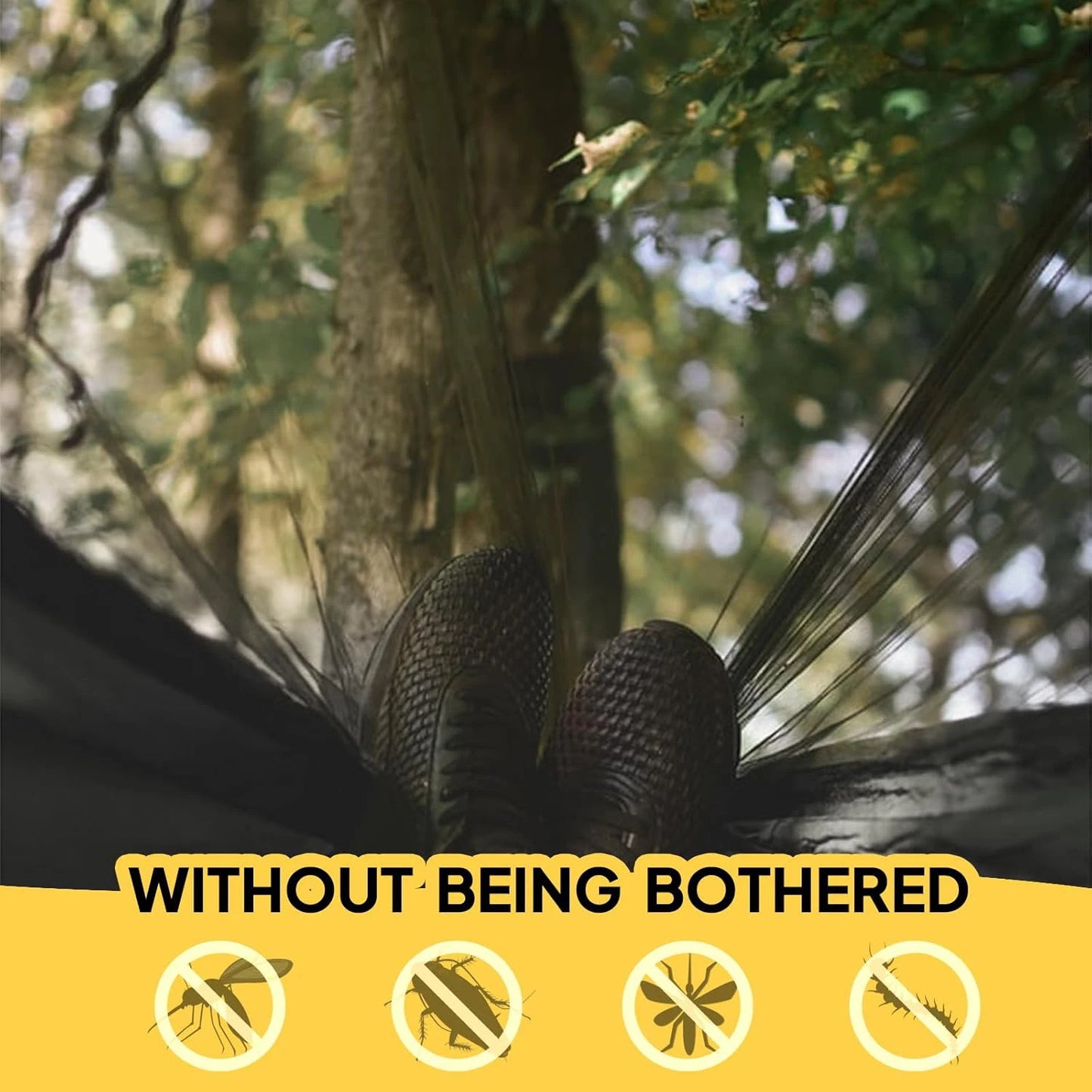 Lightweight Camping Hammock with Mosquito Net — 210T Nylon, 400 lbs Capacity