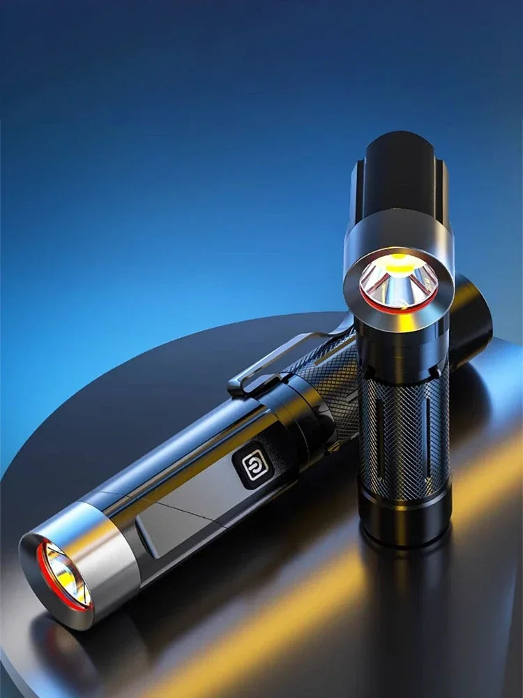 DF Tactical LED Flashlight – USB Rechargeable Magnetic Work Light for Camping, Emergency & Auto Repair