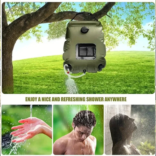 PrepReady 20L Portable Camping Shower Bag – Solar Heated Outdoor Water Bag