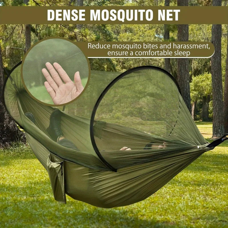 2-In-1 Camping Hammock with Mosquito Net — 1.6 lbs Ultralight Parachute Nylon