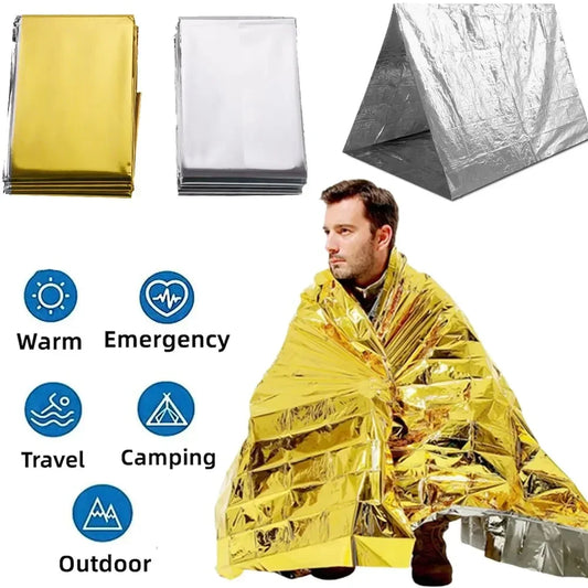 WeatherShield Emergency Thermal Poncho — Windproof & Reusable
