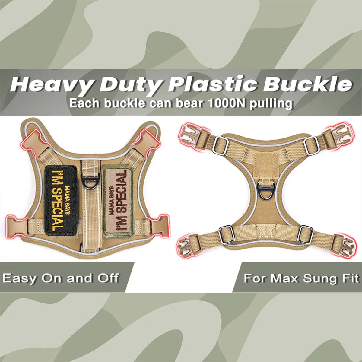 Tactical Dog Harness for Small Dogs – Military Service Vest with Vertical Handle & Reflective Strip for Outdoor Training