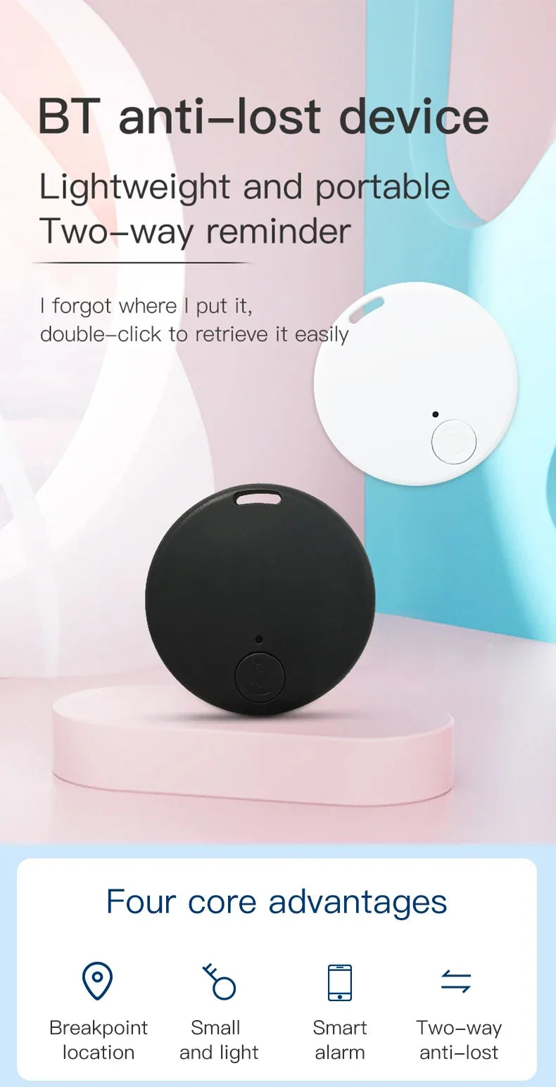 Mini traceur GPS – Localisateur Bluetooth anti-perte de la taille d'une pièce avec autonomie de 6 mois et fixation magnétique pour véhicules, sacs et équipements