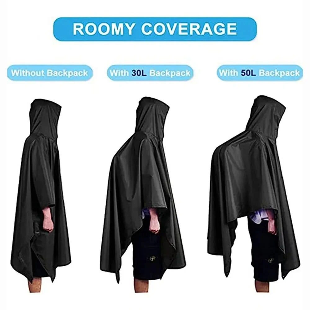 Impermeable militar WeatherShield 3 en 1 — Poncho impermeable con capucha