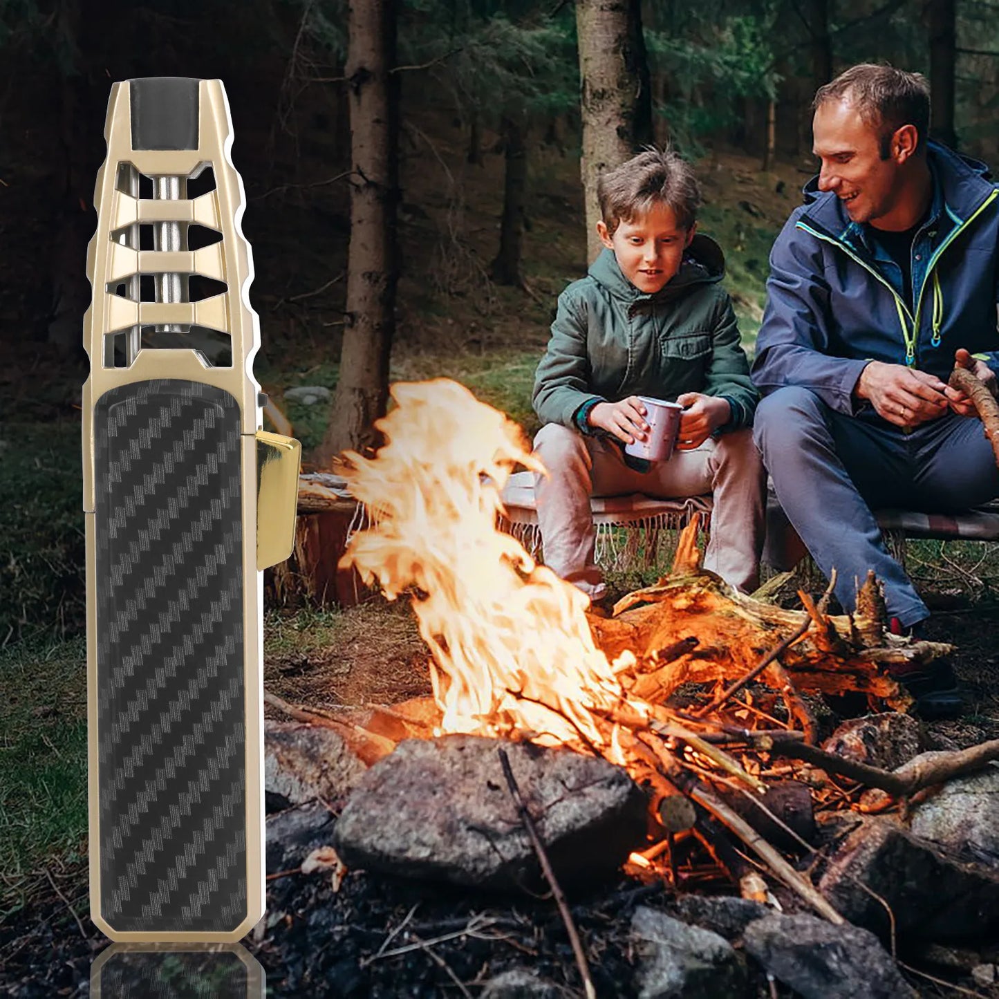 DF Tactical Turbo Torch Lighter – Windproof 1300°C Metal Butane Flame for BBQ, Kitchen & Camping