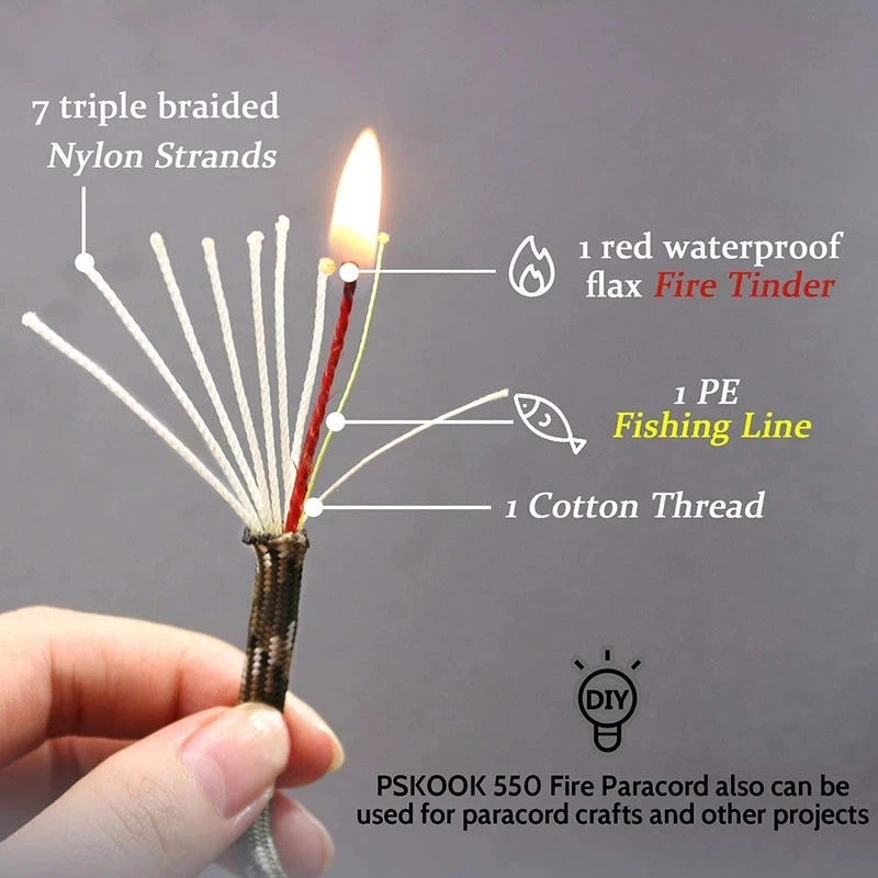550 Paracord 10-Core – 4mm Outdoor Survival Rope for Camping, Hiking, Fishing & Emergency Preparedness