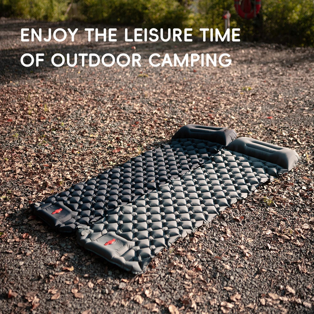 Self-Inflating Camping Mat with Pillow — Lightweight Sleeping Pad