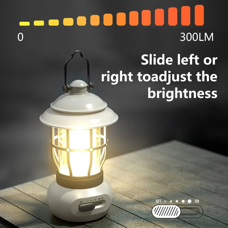 DF Tactical LED Camping Lantern – USB Rechargeable Portable Tent Lamp with 3 Modes for Hiking, Camping & Emergency