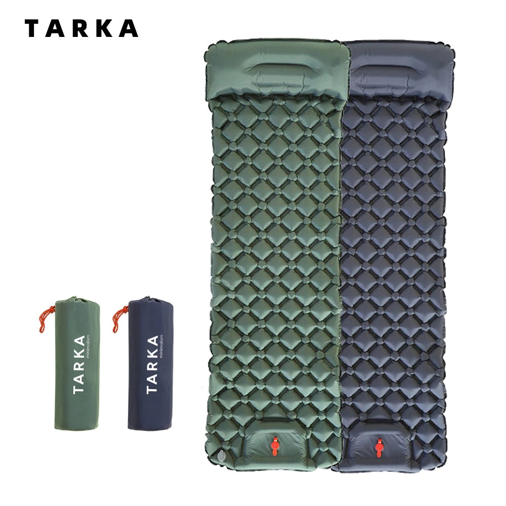 Self-Inflating Camping Mat with Pillow — Lightweight Sleeping Pad