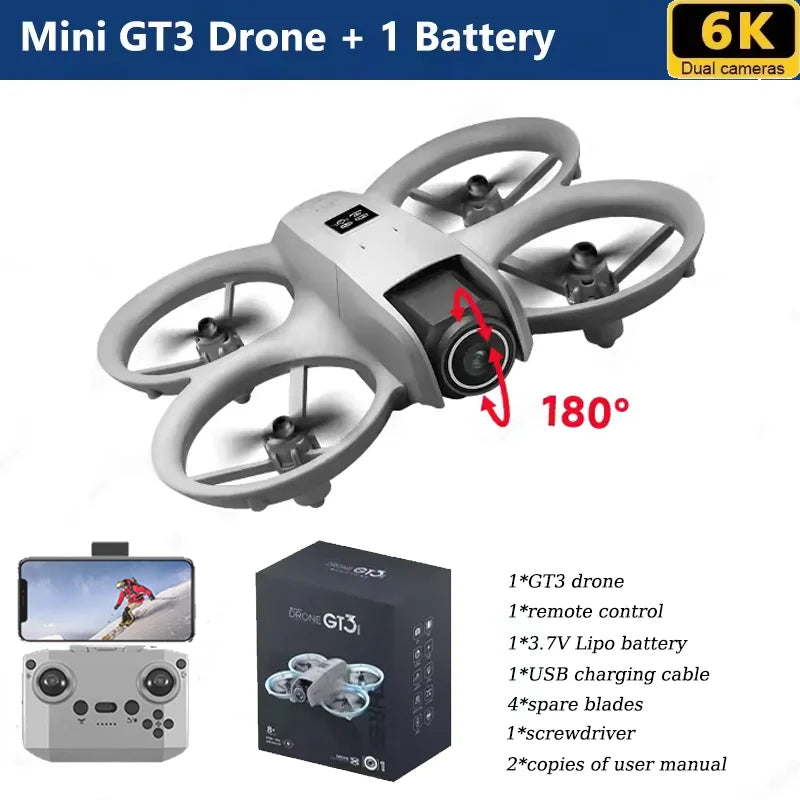 GT3 Mini GPS Drone — 4K/8K Dual Camera, Brushless Motor, Obstacle Avoidance