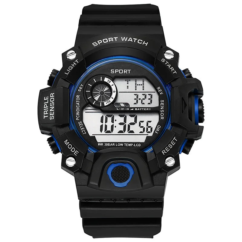 Men's Military Sports Watch – Large Dial Multifunctional Waterproof Luminous Alarm Digital Wristwatch for Men & Kids