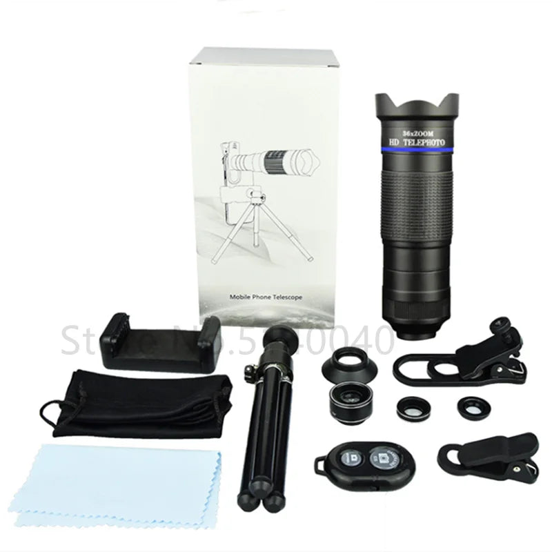 HD 36x Telescope lens professional Tele Zoom Camera Lenses With Tripod for iPhone smartphones Bird-watch Hunting