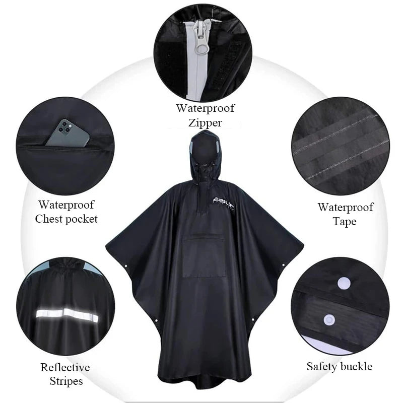 Impermeable militar WeatherShield 3 en 1 — Poncho impermeable con capucha