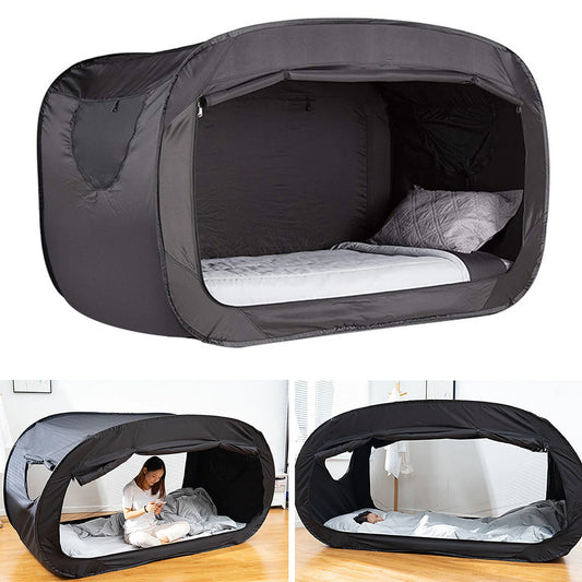 Privacy Pop Bed Tent – Fully Enclosed Blackout Camping Bed Tent with Mosquito Protection for Kids & Adults (190x90x100cm)