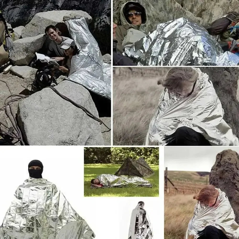 Poncho Térmico de Emergencia WeatherShield — Cortavientos y Reutilizable