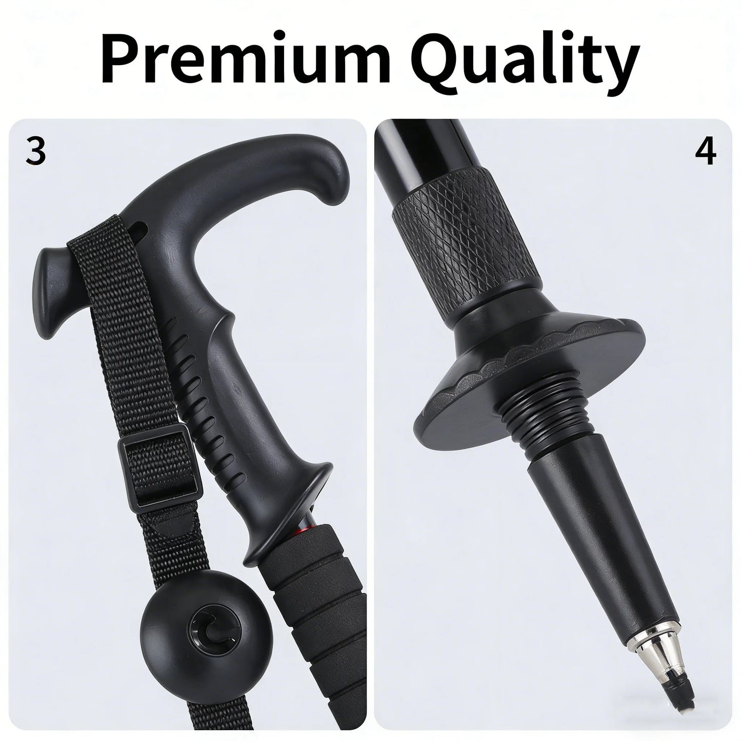 Folding Telescopic Trekking Pole – 4-Section Portable Hiking & Camping Stick