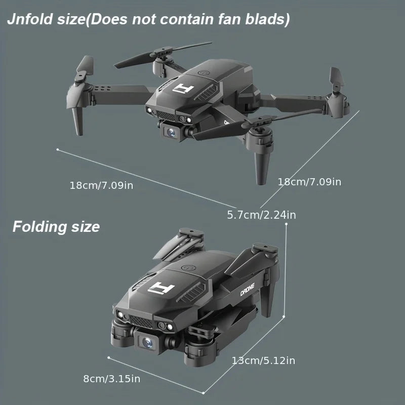 H4 Foldable Drone — Dual HD Camera, LED Lights, USB Charging, App Control