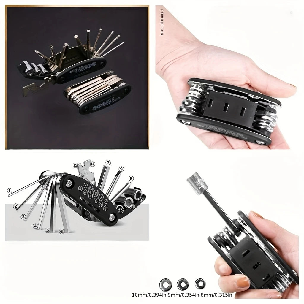 16-in-1 Socket Wrench Set – Non-Slip Rotating Head, Stainless Steel for Home & Car Repairs