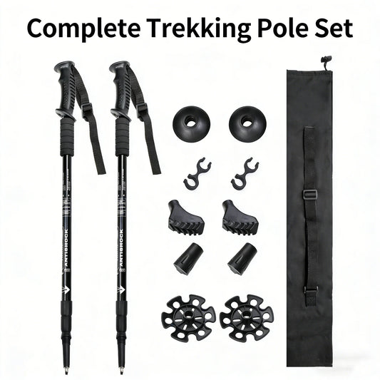 Folding Telescopic Trekking Pole – 4-Section Portable Hiking & Camping Stick