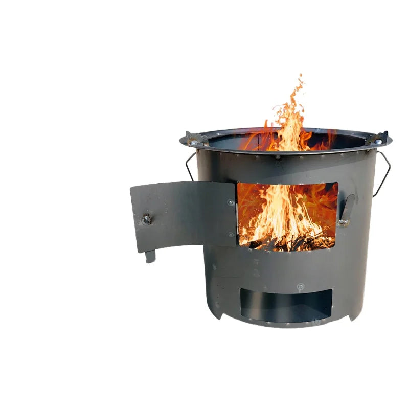 Multifunctional Wood Burning Stove – Charcoal Stove for Tea Brewing, BBQ & Outdoor Camping