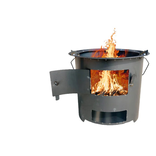 Multifunctional Wood Burning Stove – Charcoal Stove for Tea Brewing, BBQ & Outdoor Camping