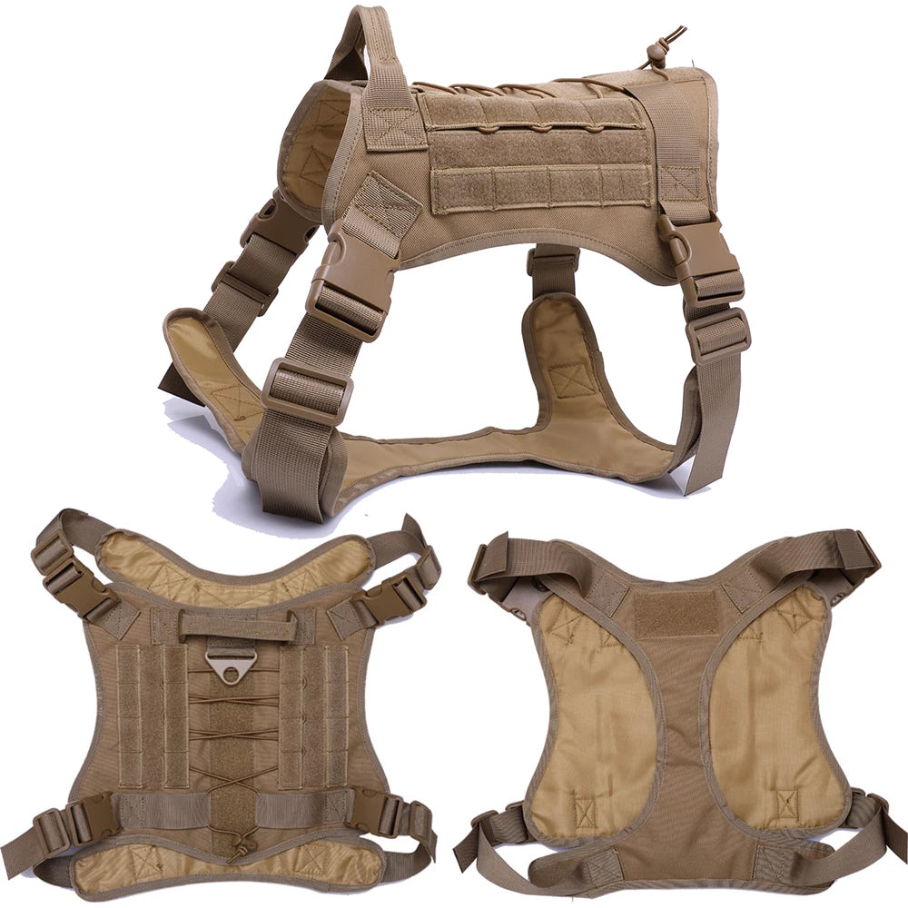 Tactical Dog Harness Military Training  Padded Quick Release Vest Pet Training Dog Harness For Set Small Medium Large Dogs