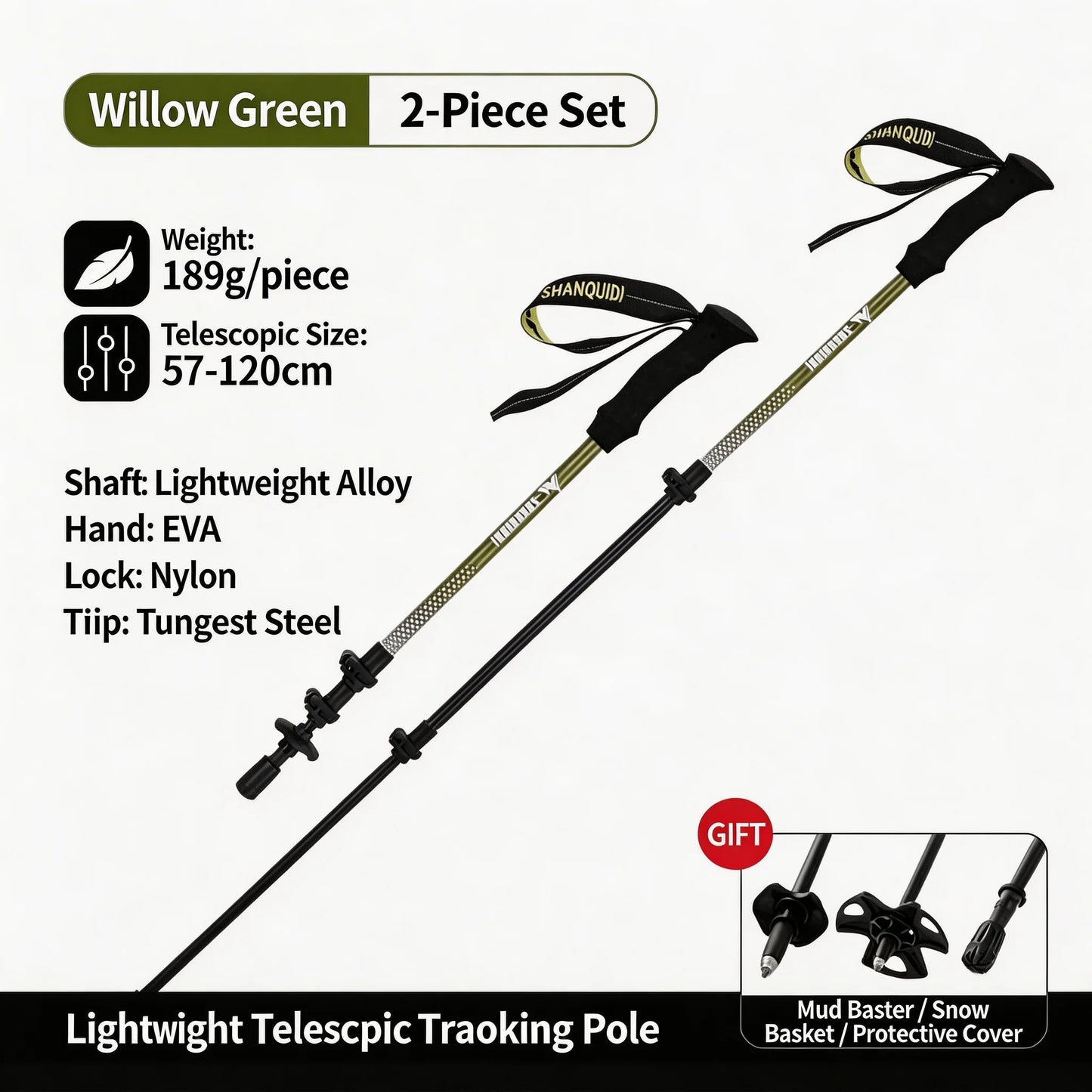 TacticalEdge Carbon Fiber Trekking Poles — Ultralight Folding Hiking Sticks