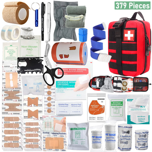 379-Piece First Aid Kit — Portable Emergency Bag for Camping, Hiking & Outdoor