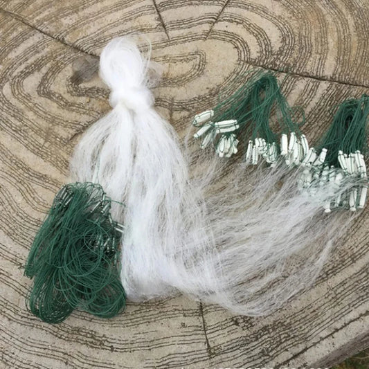 Monofilament Fishing Net – Transparent Nylon Float Trap for Survival & Freshwater Fishing (8–30m)
