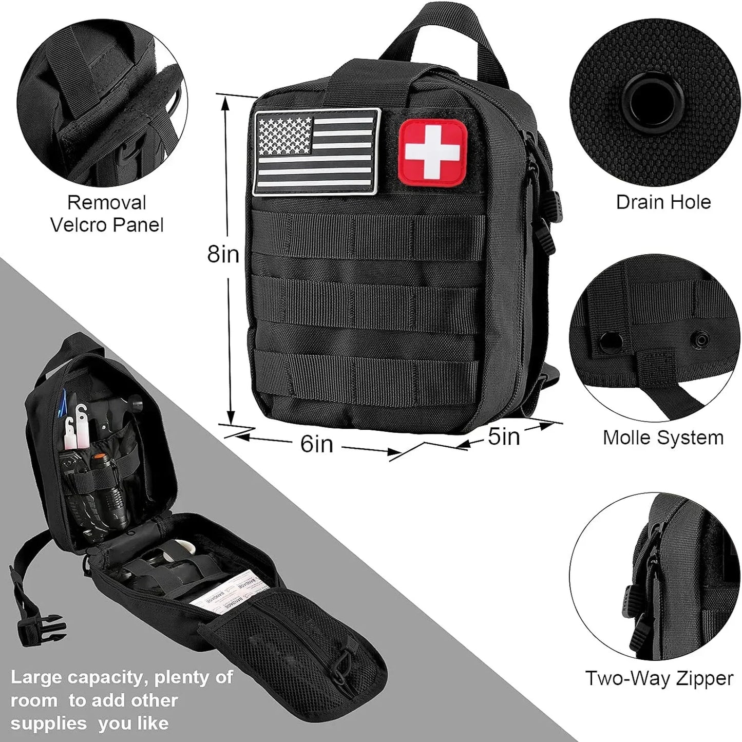 IFAK MOLLE First Aid Kit — Tactical Trauma Pack for Car, Camping & Hiking