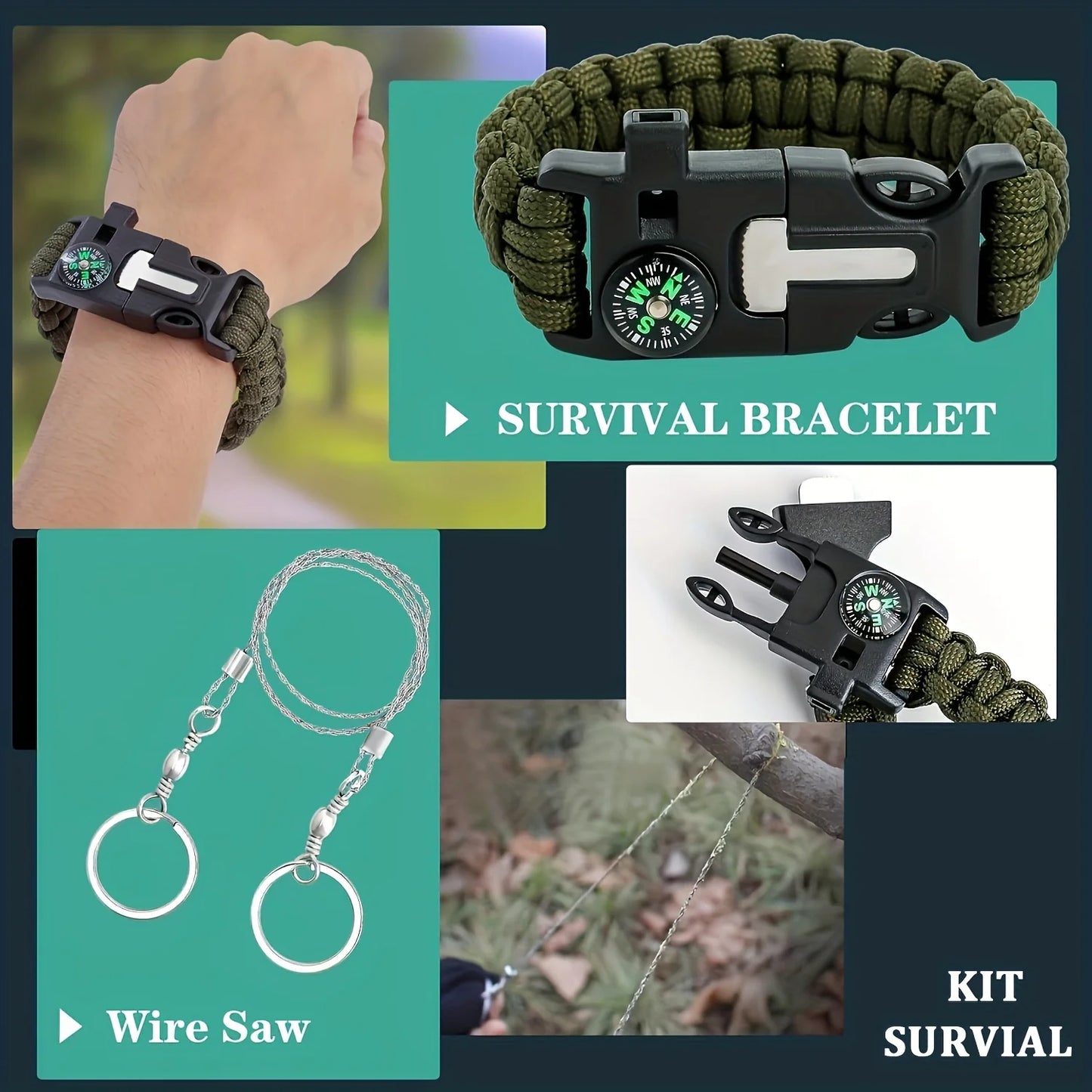 Kit de Supervivencia Definitivo — Equipo de Emergencia 20 en 1 para Acampada y Senderismo