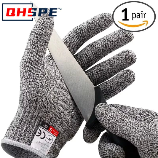 Level 5 HPPE Anti-Cut Gloves – CE Certified Cut-Resistant Knitted Gloves for Kitchen, Garden & Industrial Use