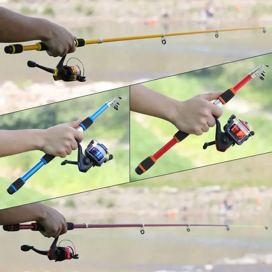 Telescopic Fishing Pole Full Kit – 1.8m Rod, Spinning Reel, Lures, Hooks & Accessories