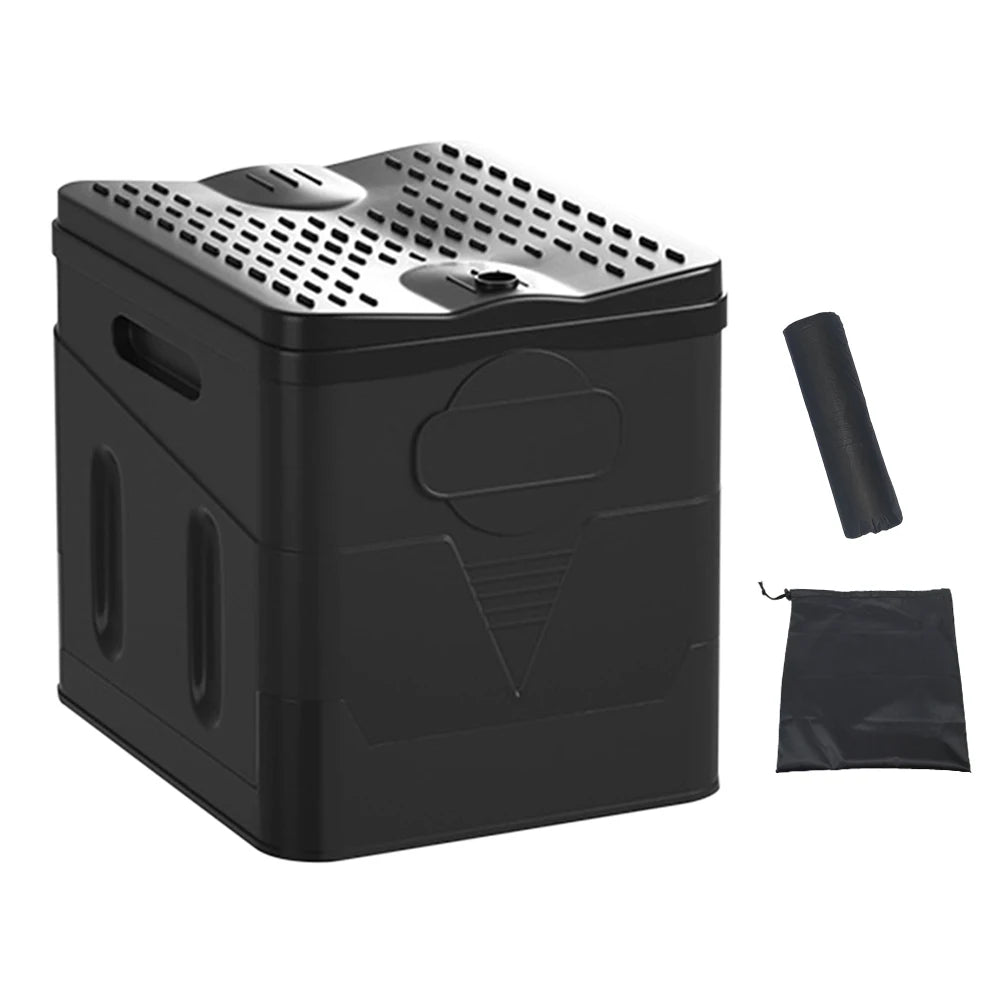 Portable Camping Toilet – Foldable Collapsible Potty with Lid for Camping, Travel & Emergency Use