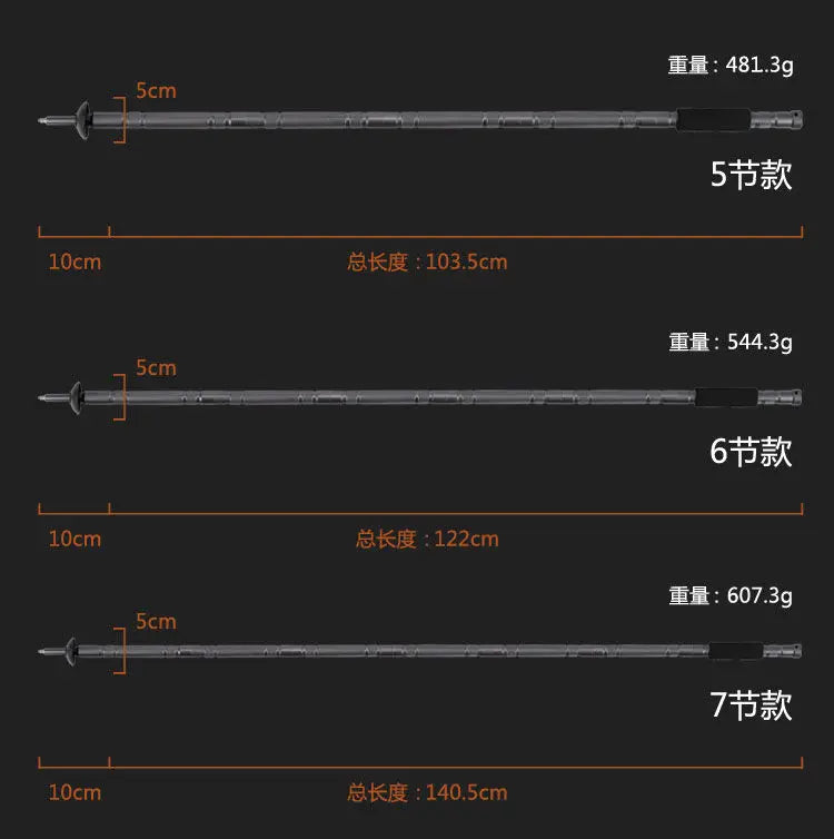 Trekking Poles Folding Multifunctional Hiking Poles Outdoor Hiking Camping Ultralight Tactical Set Telescopic Hiking Poles