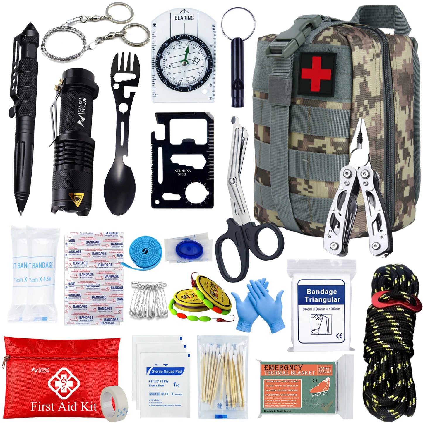 24-in-1 Tactical Survival Kit – MOLLE First Aid Bag with EDC Tools for Emergency Preparedness