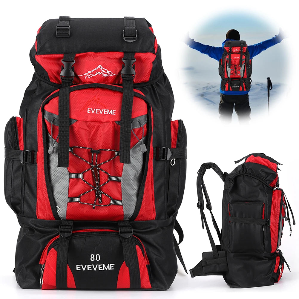 80L Waterproof Hiking Backpack – Large Capacity Trekking Rucksack for Camping, Travel & Mountaineering