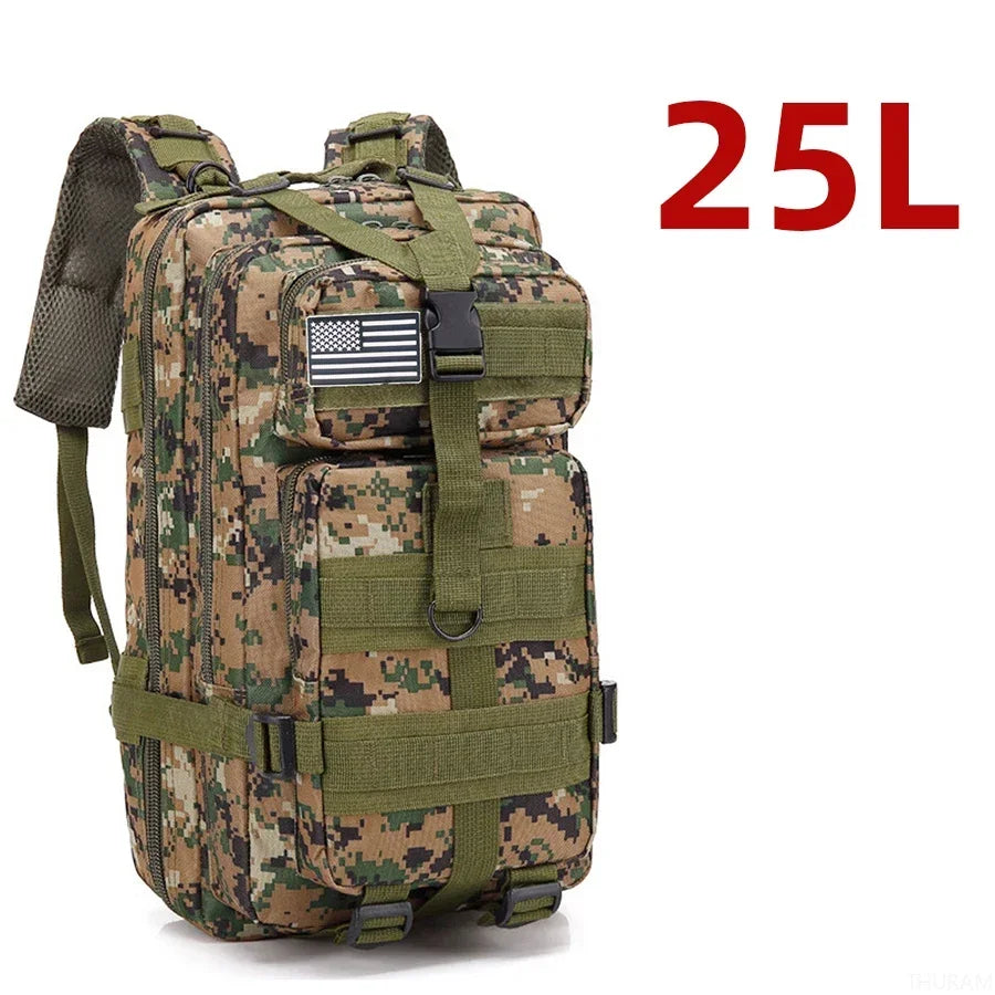 1000D Nylon Tactical Backpack – Waterproof MOLLE Rucksack for Trekking, Hunting & Camping (25L / 50L)