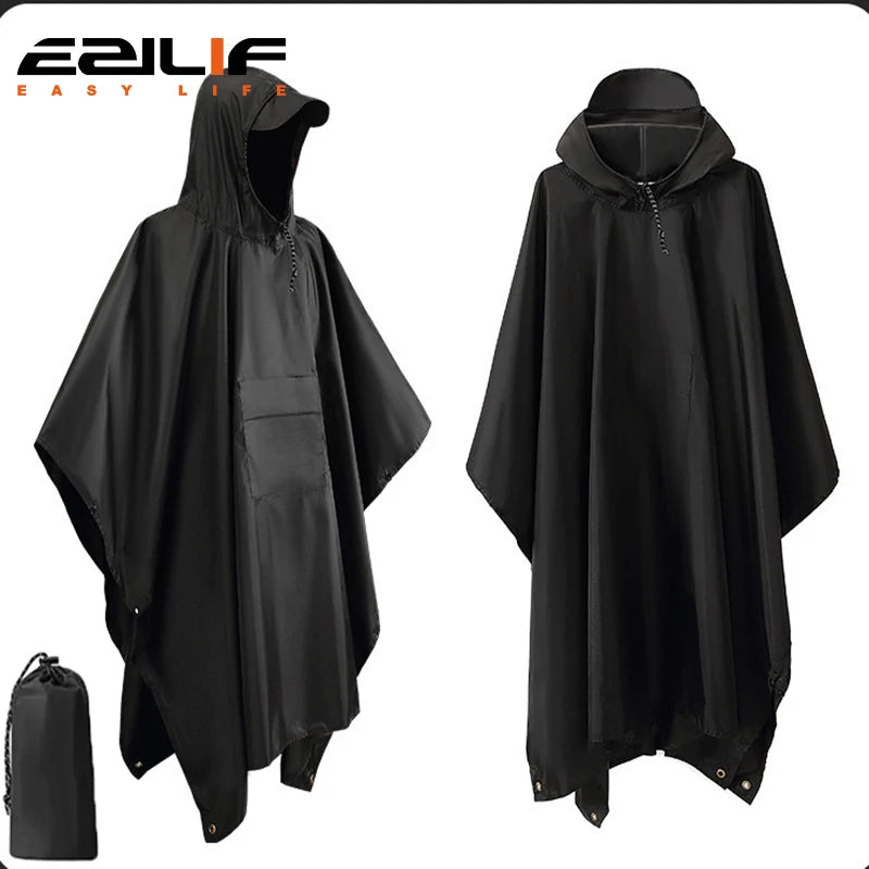 Impermeable militar WeatherShield 3 en 1 — Poncho impermeable con capucha