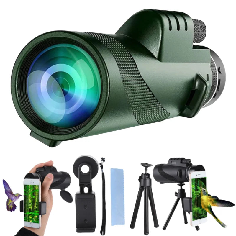 Portable Zoom Telescope – 80x100 HD 5000M Folding Mini Binoculars for Hunting, Sports, Outdoor Camping & Travel