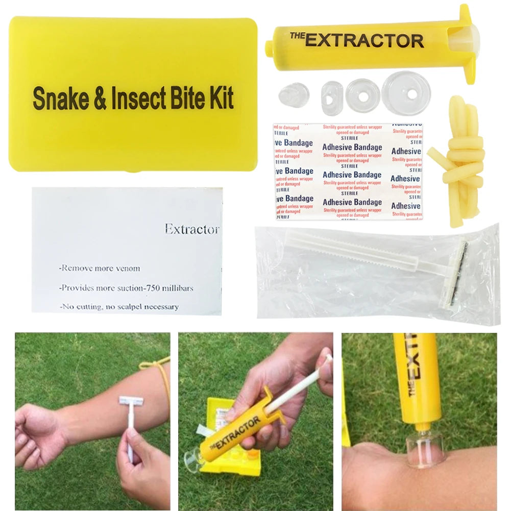 Venom & Poison Extractor Vacuum Pump – Emergency Snake Bite, Bee & Wasp Sting Relief Tool for Outdoor Survival