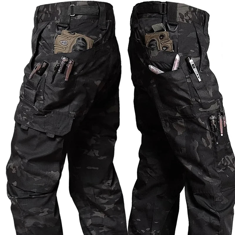 Pantalones Cargo Tácticos – Pantalones Multibolsillos Impermeables para Senderismo y Trabajo al Aire Libre para Hombres