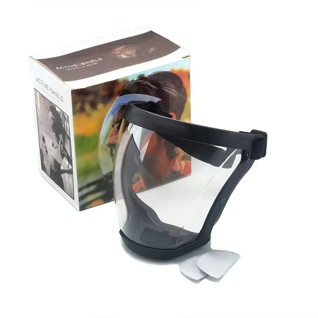 Full-Face Transparent Protection Mask – Reusable Heat-Resistant Facial Shield for Work, Outdoor & Safety Use