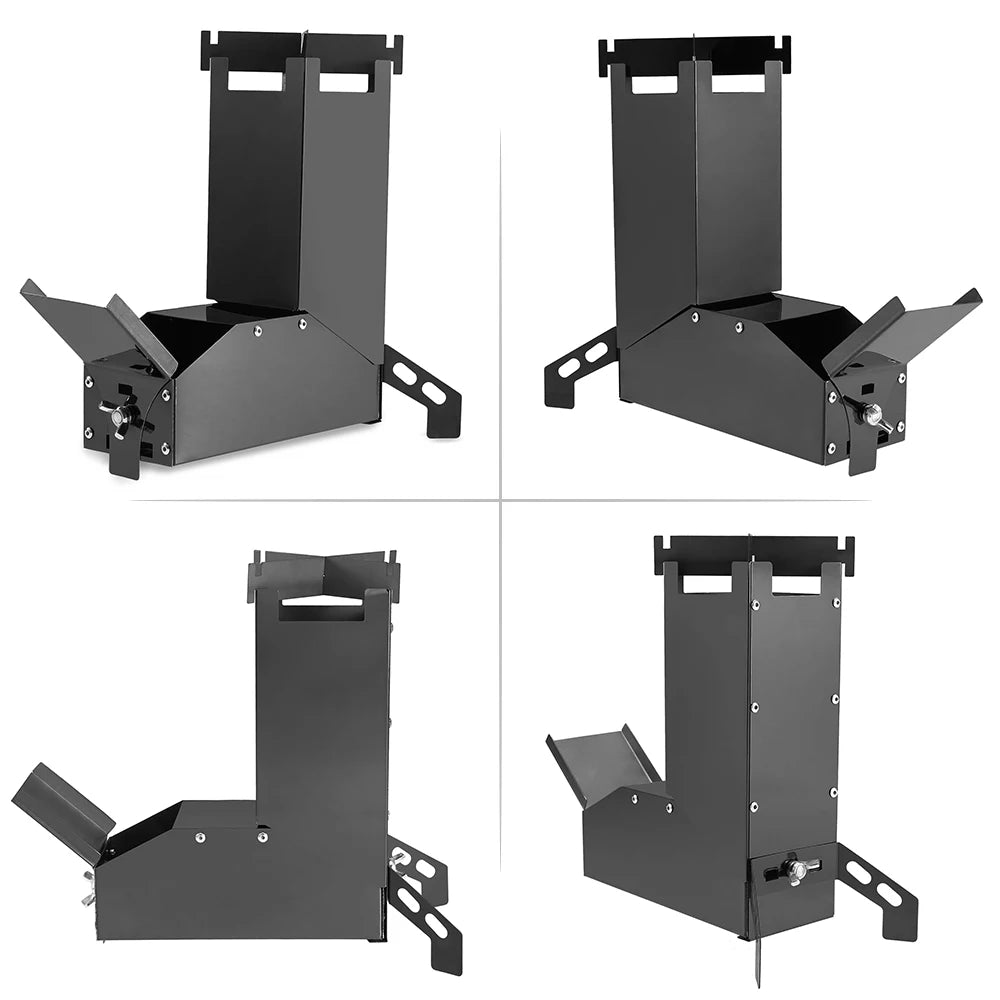 Réchaud de camping pliable – Réchaud à bois en acier inoxydable pour la randonnée et la cuisine en extérieur