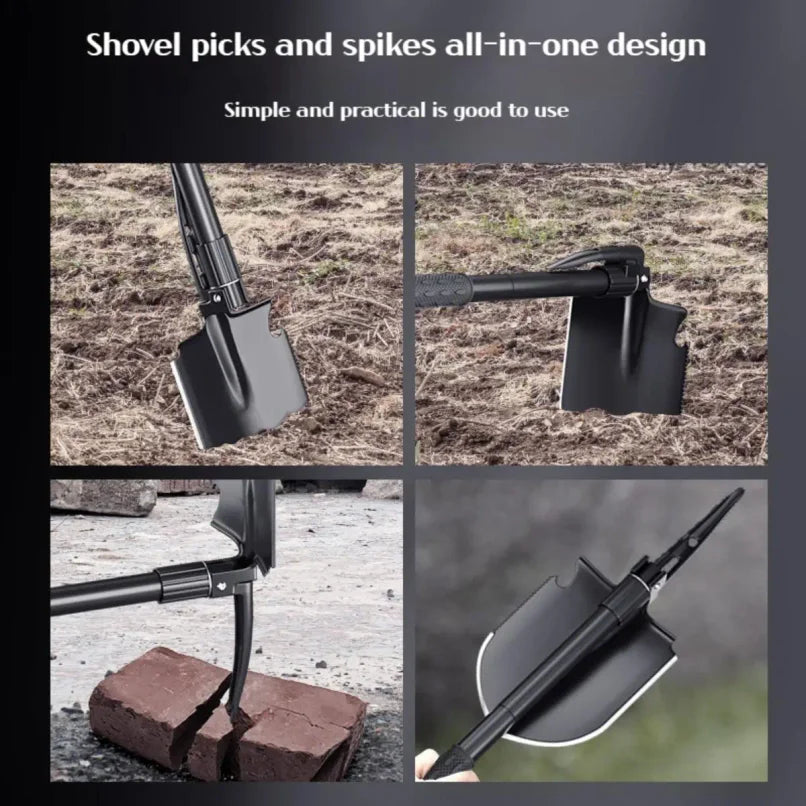 Foldable Camping Shovel – Portable Carbon Steel Entrenching Tool for Hiking, Survival & Outdoor Use