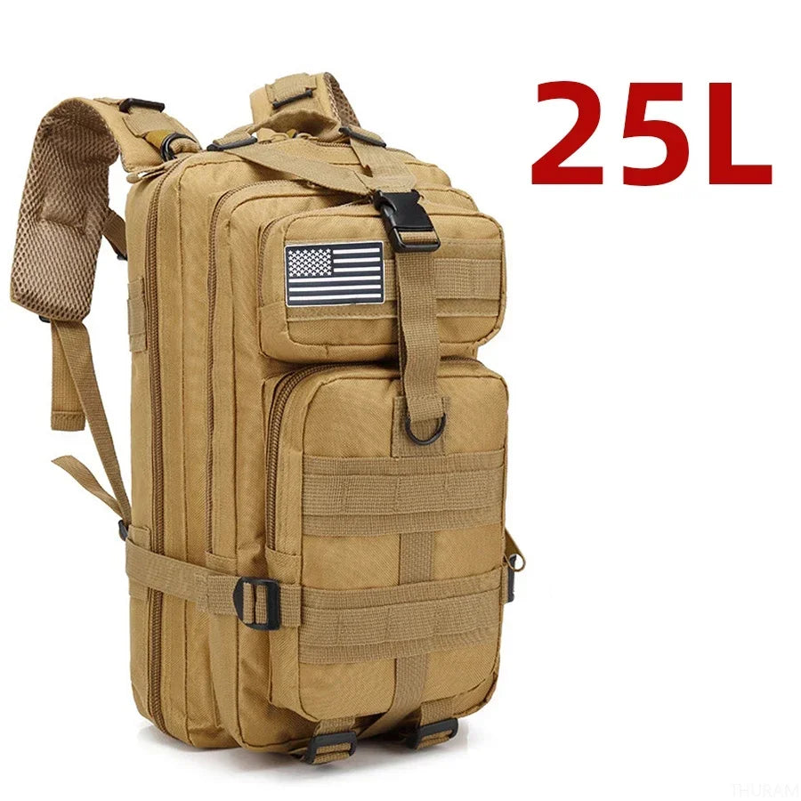 1000D Nylon Tactical Backpack – Waterproof MOLLE Rucksack for Trekking, Hunting & Camping (25L / 50L)