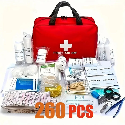 260-Piece Deluxe First Aid Kit — Emergency Supplies for Home, Camping & Outdoor