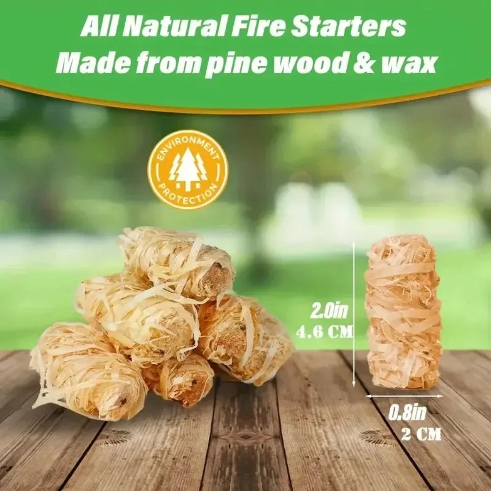 Encendedores de Cera Natural – Leña para Chimenea, Barbacoa, Estufa y Encendido de Carbón (30/60/100 unidades)
