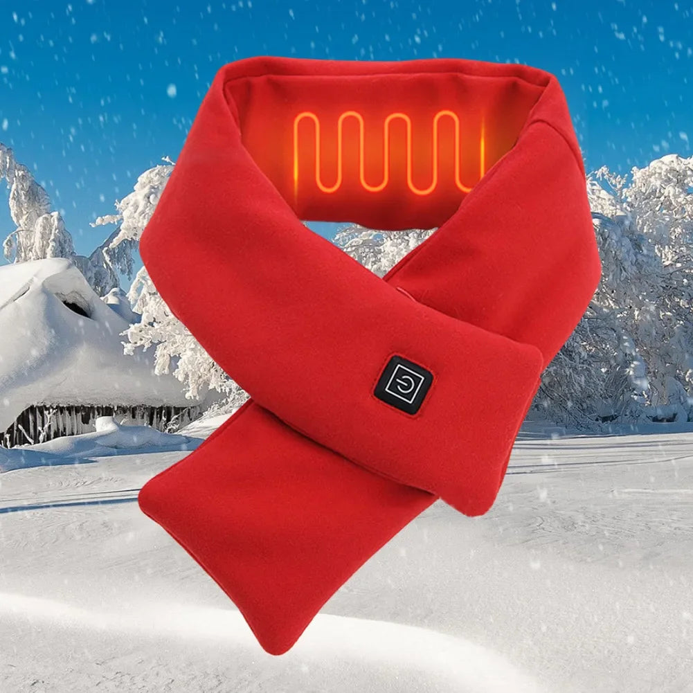 Electric Heating Scarf USB Charging Electric Heated Scarf Washable Thermal Neck Wrap Warmer Soft for Outdoor Camping Hiking