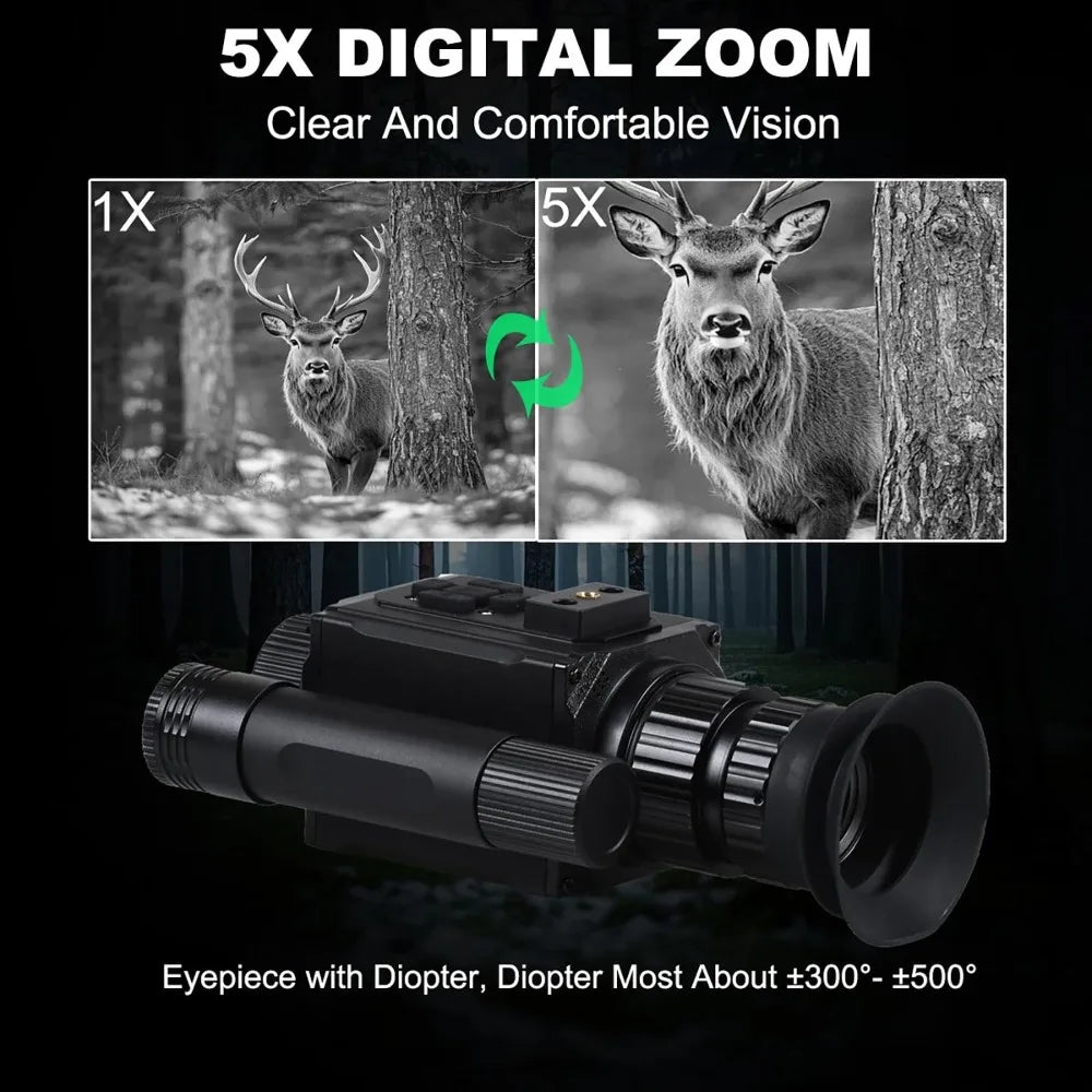 Megaorei NK006 1080P Helmet Night Vision Monocular Long-Distance Infrared 5X Zoom Digital Hunting Night Vision Goggles Telescope
